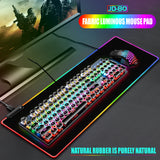 RGB Fabric Luminous Mouse Pad Colourful Glowing USB LED Non-slip RGB 14 Lights Mode Anti Slip USB Powered (300*800*4mm)