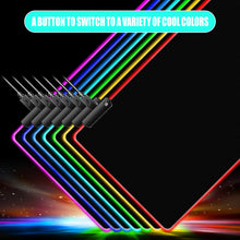 Load image into Gallery viewer, RGB Fabric Luminous Mouse Pad Colourful Glowing USB LED Non-slip RGB 14 Lights Mode Anti Slip USB Powered (300*800*4mm)
