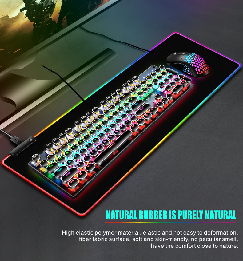 RGB Fabric Luminous Mouse Pad Colourful Glowing USB LED Non-slip RGB 14 Lights Mode Anti Slip USB Powered (300*800*4mm)