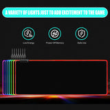 RGB Fabric Luminous Mouse Pad Colourful Glowing USB LED Non-slip RGB 14 Lights Mode Anti Slip USB Powered (300*800*4mm)