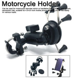 Motorcycle Road Bicycle 360° Rotatable Universal Phone Mount with Spider Grips up to 9.8cm Wide