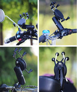 Motorcycle Road Bicycle 360° Rotatable Universal Phone Mount with Spider Grips up to 9.8cm Wide