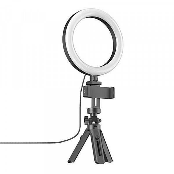 16cm Live Dimming Ring LED Beauty 3 Light Mode Selfie Light with Height Adjustable Tripod