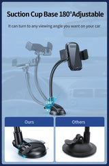 Extra Long 38cm Flexible Gooseneck 360° Dashboard Windshield Mount Car Phone Holder Extended Arm to 11cm Width