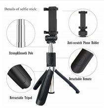 Load image into Gallery viewer, Bluetooth 360° Adjustable Selfie Stick Monopod with Tripod 2in1 (18.6cm-70cm/155g) Phone Size up to 6.2&quot;

