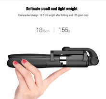 Load image into Gallery viewer, Bluetooth 360° Adjustable Selfie Stick Monopod with Tripod 2in1 (18.6cm-70cm/155g) Phone Size up to 6.2&quot;

