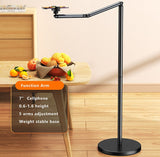 Universal 360° Cantilever Flexi Arm Floor Stand Steady Base (26cm, Weight 2.6Kg) for Phone up to 6.5" Inches