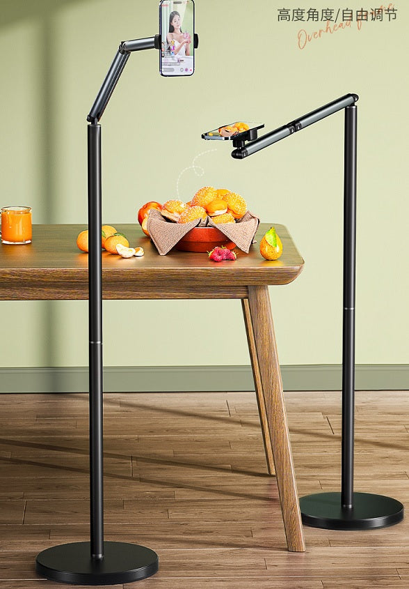 Universal 360° Cantilever Flexi Arm Floor Stand Steady Base (26cm, Weight 2.6Kg) for Phone up to 6.5" Inches