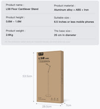 Load image into Gallery viewer, Universal 360° Cantilever Flexi Arm Floor Stand Steady Base (26cm, Weight 2.6Kg) for Phone up to 6.5&quot; Inches
