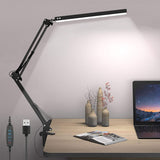 USB Powered LED Desk Lamp 3 Color Modes (Warm, Warm White White Light) 10 Dimmable Brightness with Lazy Spring Arm