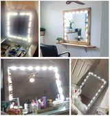 10 Strings 30 Beads Vanity Mirror Lights, Hollywood Style, Ultra Bright White, Dimmable Touch Control