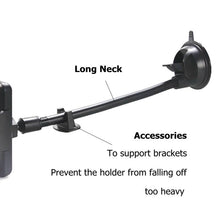 Load image into Gallery viewer, Car Windshield Extra Long Goose Neck Suction Base (30.5cm) 360° Rotation Phone Holder Support up to Size 7 Inch
