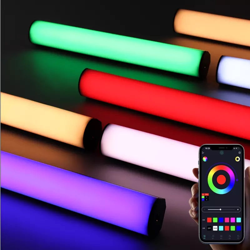 RGB Handheld LED Video Light Wand Stick Photography 4000mAh Battery With APP Remote Control 1000 Lumens Adjustable 3200K-9000K