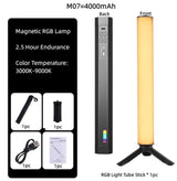 RGB Handheld LED Video Light Wand Stick Photography 4000mAh Battery With APP Remote Control 1000 Lumens Adjustable 3200K-9000K