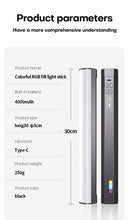 Load image into Gallery viewer, RGB Handheld LED Video Light Wand Stick Photography 4000mAh Battery With APP Remote Control 1000 Lumens Adjustable 3200K-9000K
