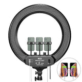 56CM/22 Inch LED Ring Light, 3 Color Dimmable, with Remote & Tripod Stand Extendable to 2.1 Meter