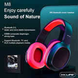 WK LIFE M8 Bluetooth Wireless Headset Heavy Bass Gaming Headset SD Card/AUX Support