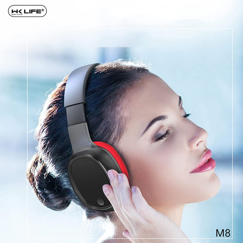 WK LIFE M8 Bluetooth Wireless Headset Heavy Bass Gaming Headset SD Card/AUX Support