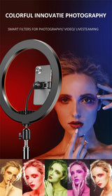 33CM/13.0 Inch RGB LED Ring Light, 3 Color Lights Dimmable, USB Powered with Tripod Stand Extendable to 2.1 Meter Height