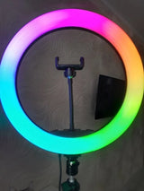 33CM/13.0 Inch RGB LED Ring Light, 3 Color Lights Dimmable, USB Powered with Tripod Stand Extendable to 2.1 Meter Height