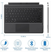 Load image into Gallery viewer, Surface Pro 8/Surface Pro X Backlit Bluetooth Keyboard (7-Color) with Touchpad with Rechargeable Battery
