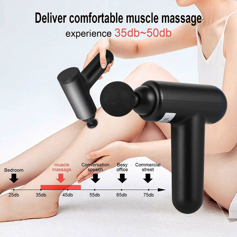 Rechargeble High Frequency 4 Heads LCD Massage Gun Percussion Massager Muscle Therapy Deep Tissue