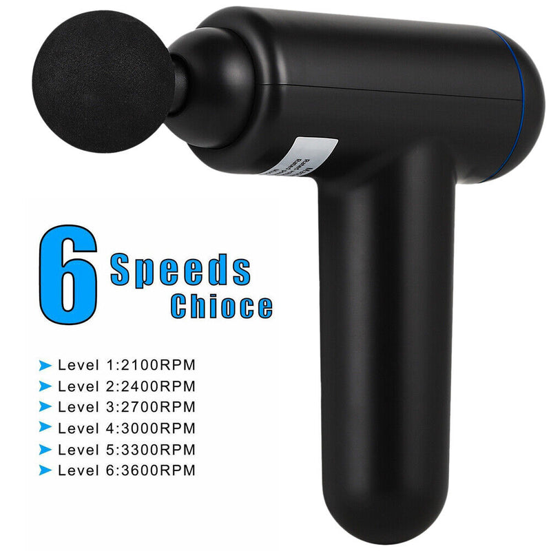 Rechargeble High Frequency 4 Heads LCD Massage Gun Percussion Massager Muscle Therapy Deep Tissue