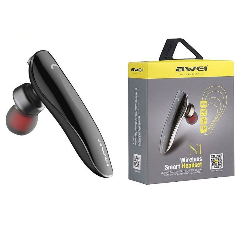 AWEI N1 Single Bluetooth Headset Portable Multipoint HD Business Headphone with Microphone