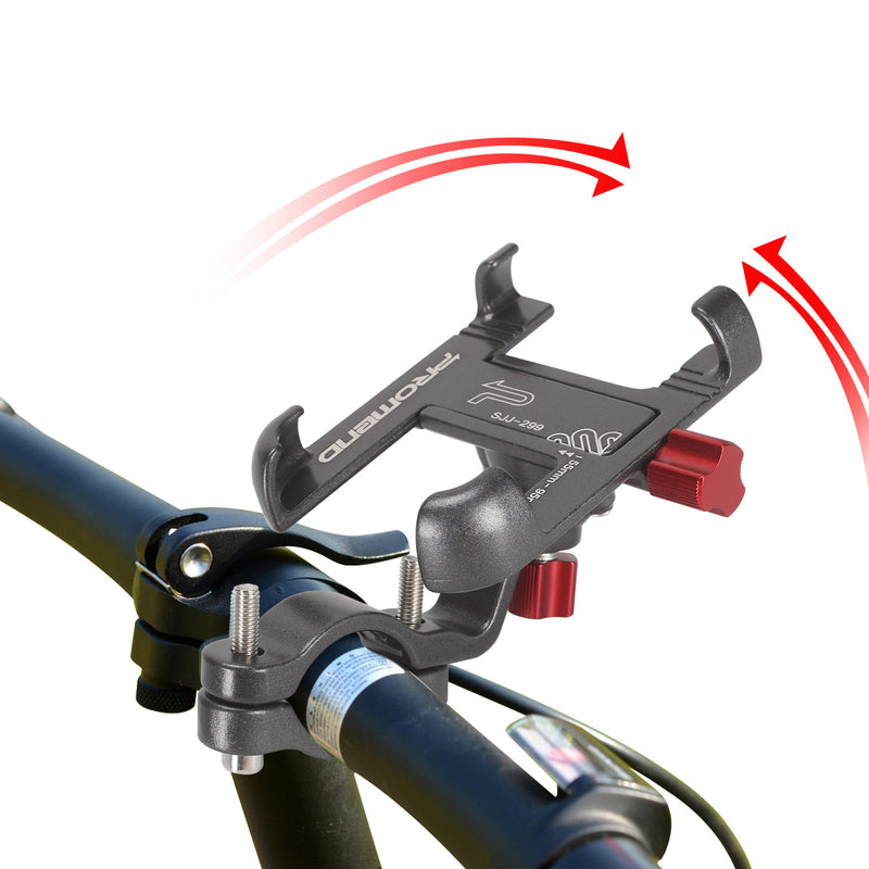 Premium Aluminum Alloy Bike Bicycle Phone Holder Adjustable Phone Mount 360°/Four Fixtures Corners