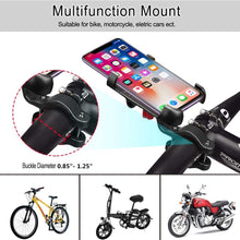 Load image into Gallery viewer, Premium Aluminum Alloy Bike Bicycle Phone Holder Adjustable Phone Mount 360°/Four Fixtures Corners
