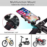 Premium Aluminum Alloy Bike Bicycle Phone Holder Adjustable Phone Mount 360°/Four Fixtures Corners