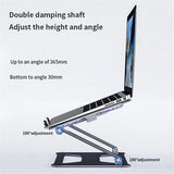 Aluminum Alloy Adjustable Laptop Stand up to17" Bracket Lifting Cooling Holders with Cooling Fan