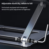 Aluminum Alloy Adjustable Laptop Stand up to17" Bracket Lifting Cooling Holders with Cooling Fan