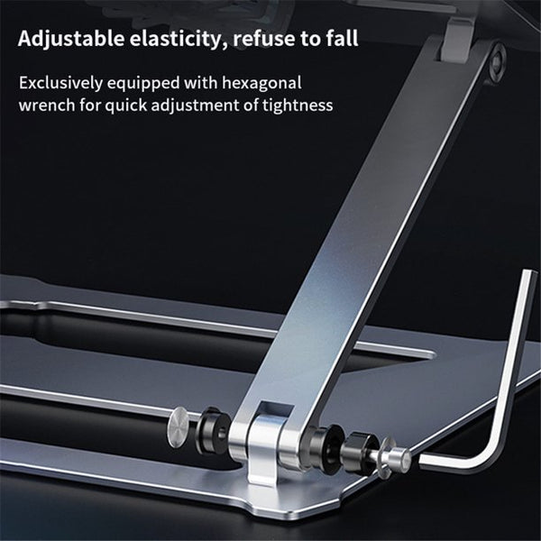 Aluminum Alloy Adjustable Laptop Stand up to17" Bracket Lifting Cooling Holders with Cooling Fan