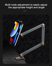 Load image into Gallery viewer, 360° Rotation Long Arm Alloy Phone/Tablet Holder up to 13&quot;, 3~Shaft Design Multi Angle Adjustable
