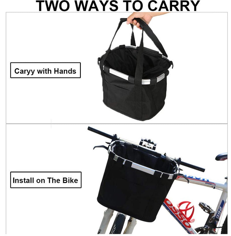 Foldable Cycling Bicycle Quick Release Front Bike Basket Waterproof, Pet Front Bag (33*22*25-36cm)