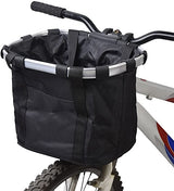 Foldable Cycling Bicycle Quick Release Front Bike Basket Waterproof, Pet Front Bag (33*22*25-36cm)