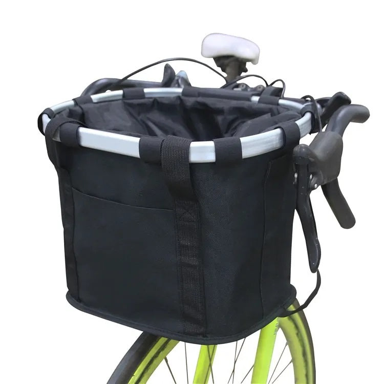 Foldable Cycling Bicycle Quick Release Front Bike Basket Waterproof, Pet Front Bag (33*22*25-36cm)