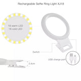 4.5" Universal 3-Mode Rechargeable Selfie Led Fill Light Camera Photography For Phone