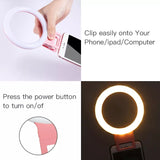 4.5" Universal 3-Mode Rechargeable Selfie Led Fill Light Camera Photography For Phone