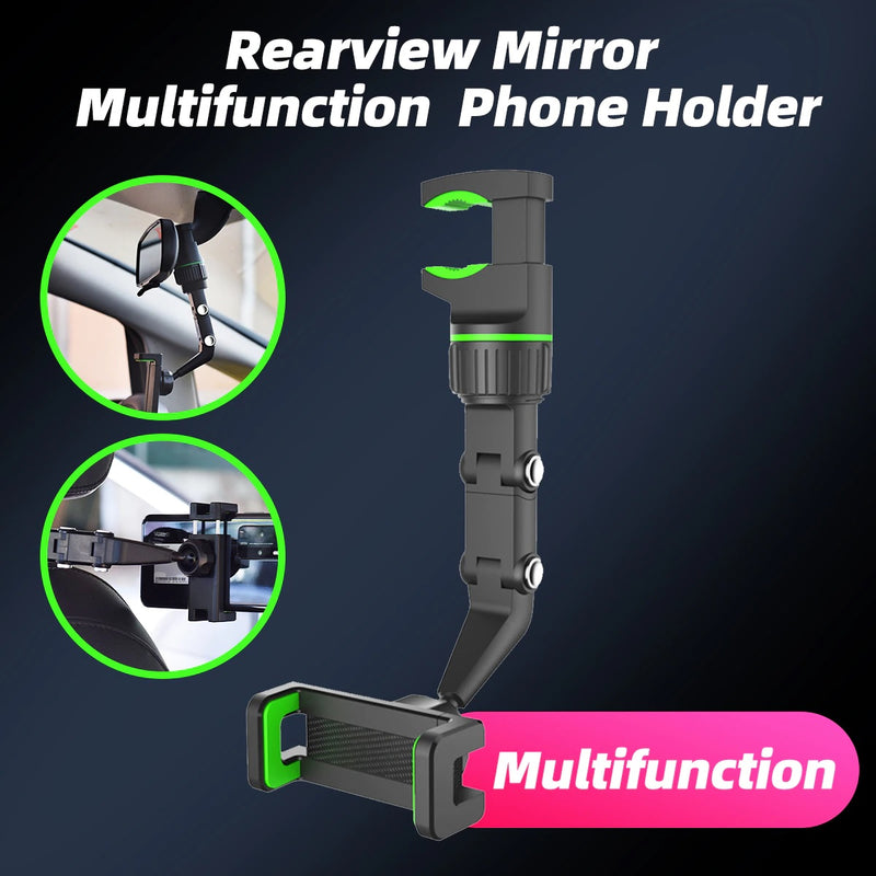 Car Rear View Mirror/ Headrest/ Desktop/ Cabinet 360° Rotation Adjustable Multipurpose Mobile Phone Holder