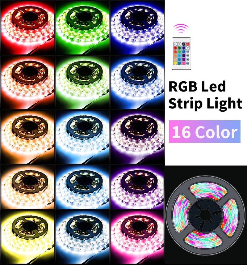 RGB LED Strip Light Water resistant SMD 2835 RGBW Tape Diode 24Key Remote control Led Light 3.0M