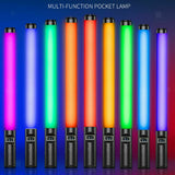 RGB LED Light Wand Handheld Fill Light Photography Light Stick Bar with Remote & Tripod Stand Extendable 2.1 Meter