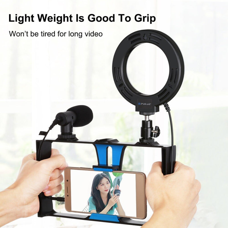 Vlogging Live Broadcast Video Rig Filmmaking Recording Handle Stabilizer Bracket For Smartphones