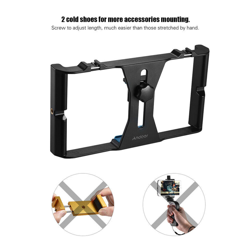 Vlogging Live Broadcast Video Rig Filmmaking Recording Handle Stabilizer Bracket For Smartphones