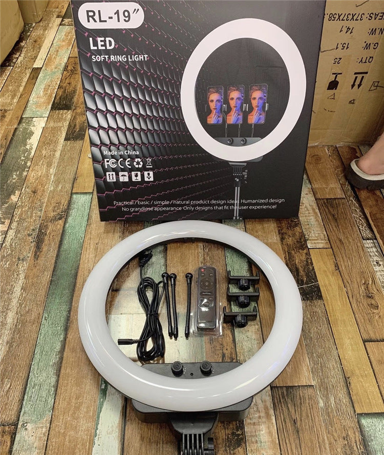 49cm/19.0 Inch LED Ring Light, Dimmable, 3 Color Modes with Extendable 2.1 Meter Tripod Stand