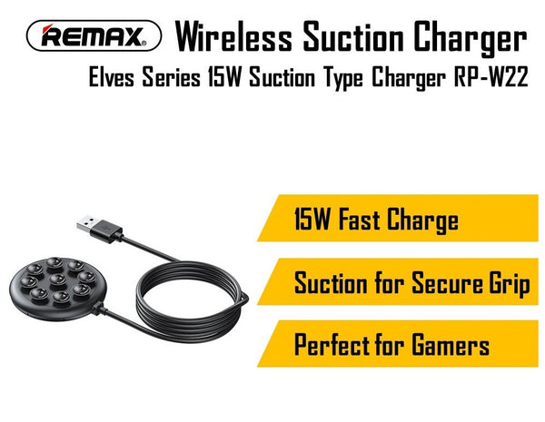 REMAX 15W Sucked Type Wireless Fast Charger Block Free Charging for Gaming