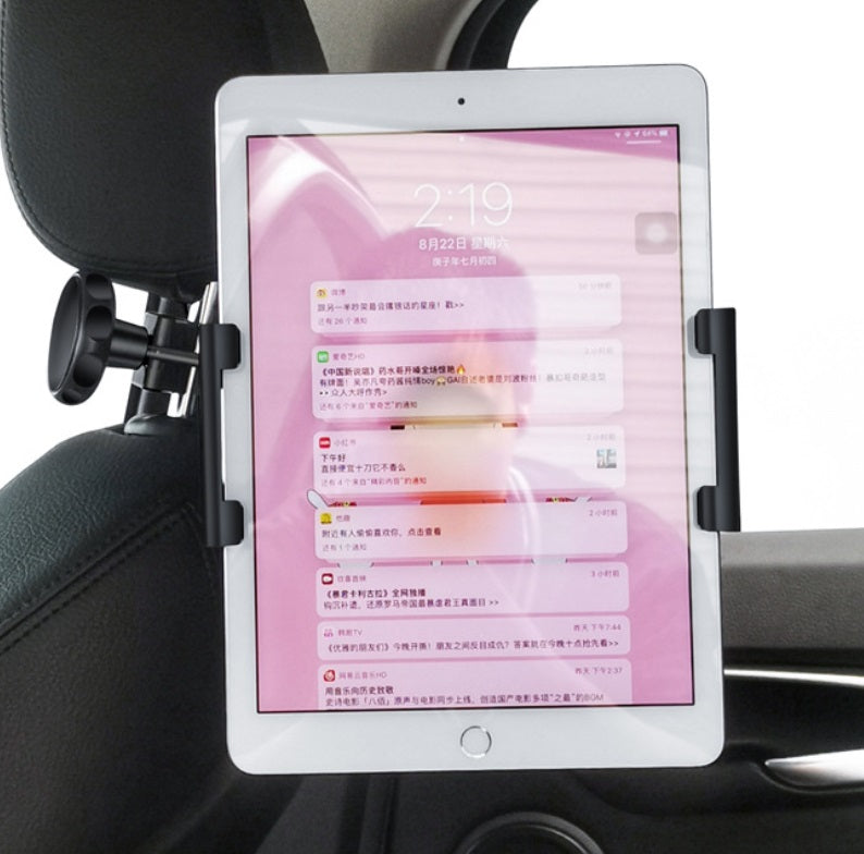 Car Headrest Mount Holder for Phone & Tablet Size up to 13 Inch With Single Side 360°Rotatable