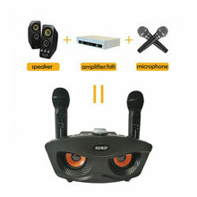 Load image into Gallery viewer, OWL SDRD SD-306 Portable Family Karaoke System Condenser Wireless Stereo Bluetooth Speaker Set With Dual Wireless Microphones
