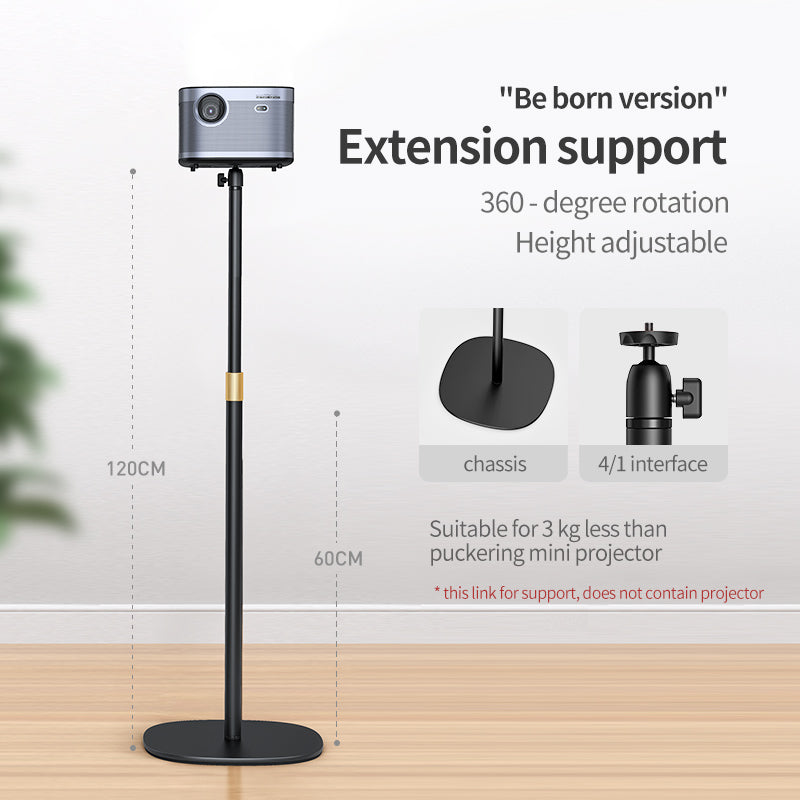 Universal Mini Projector Desktop Stand Room Saving Projector Mount Monopod Adjustable Height Stand (1/4